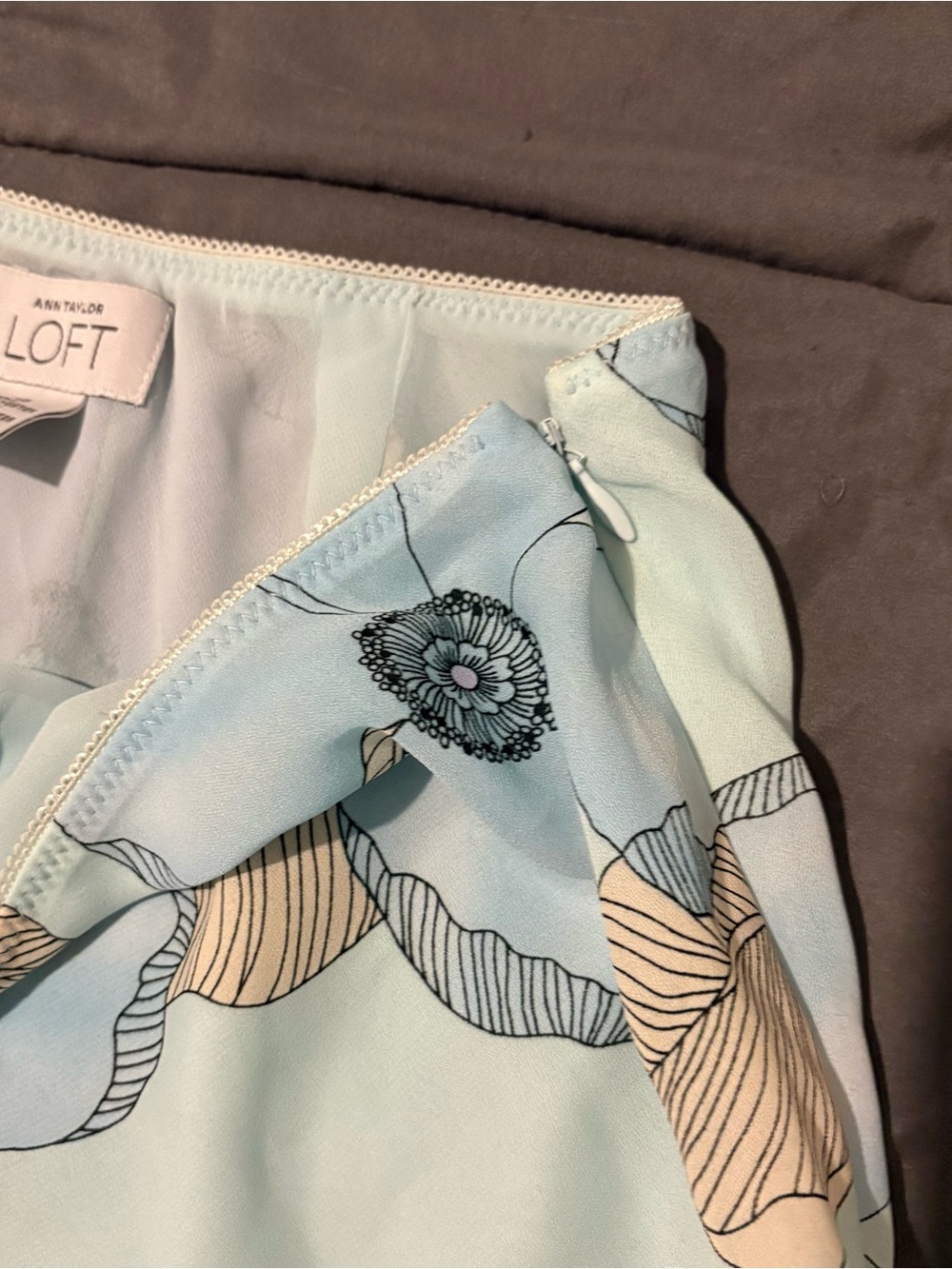 LOFT Pastel Floral A-Line Skirt - Picture 4 of 6